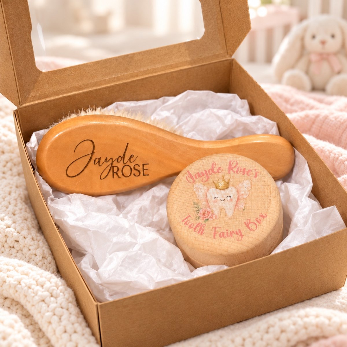 Personalized Baby Brush and Tooth Fairy Box Set