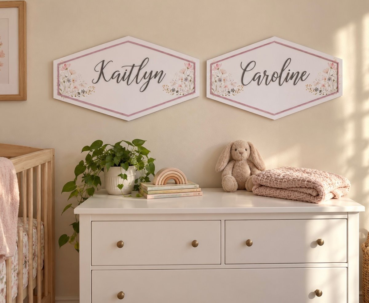 Personalized Floral Nursery Name Sign