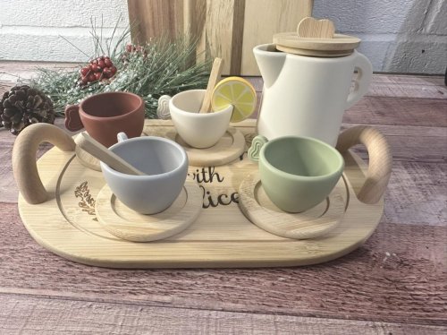 Childrens play Tea set engraved with name 