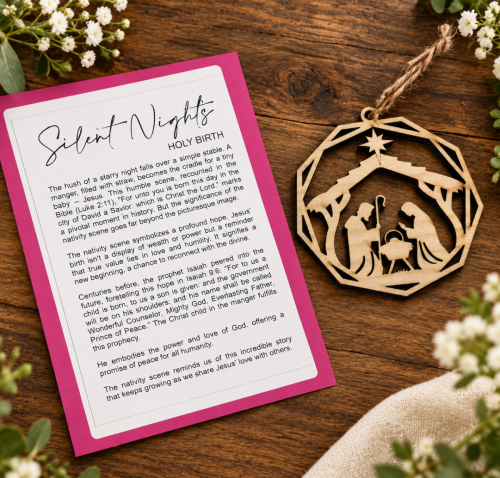 Silent Night – Nativity Ornament & Story Card