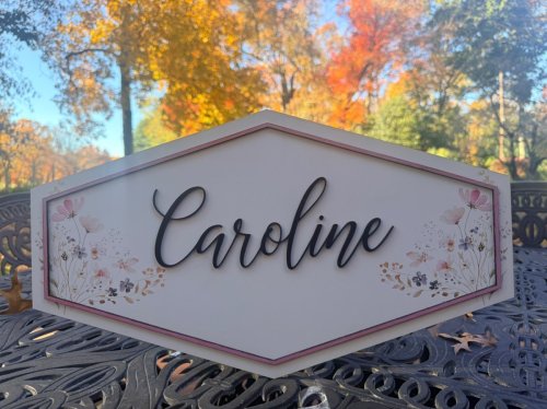 Personalized Floral Nursery Name Sign