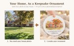 Custom House Portrait Christmas Ornament – Personalized Watercolor Home Ornament, New Home Gift